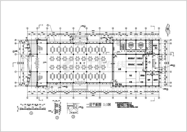 【沂水县】乐福记食品厂职工餐厅建筑工程图-图二