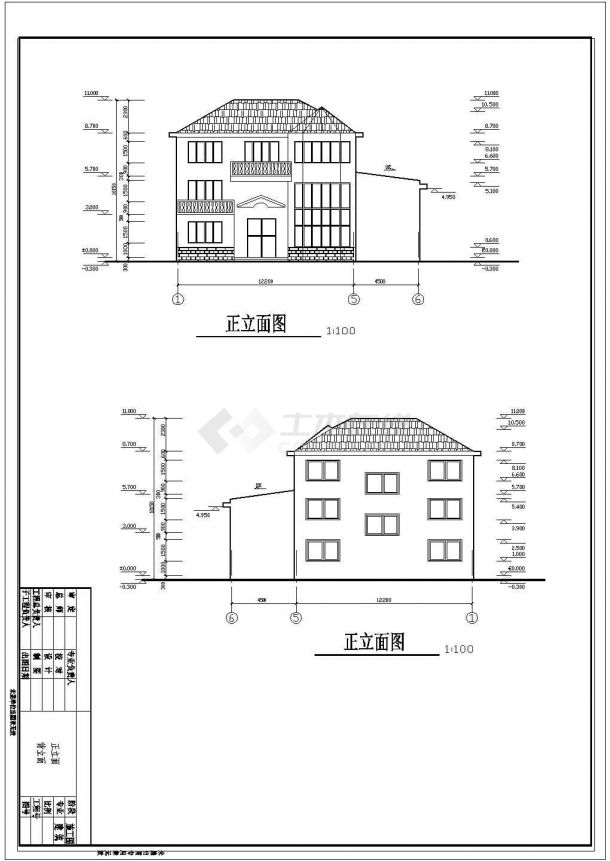 三层独栋别墅砖混结构设计施工图纸-图二