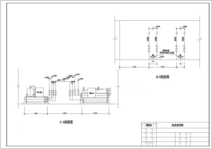 上海某宾馆中央空调系统的冷冻机房图纸_图1