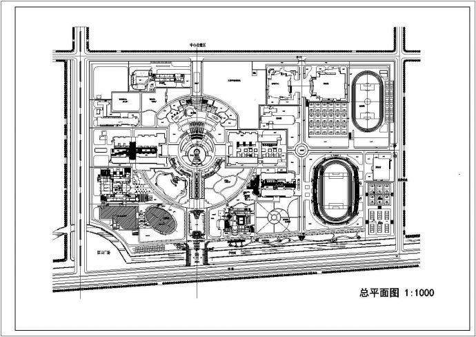 某高校校区建筑设计CAD规划图_图1