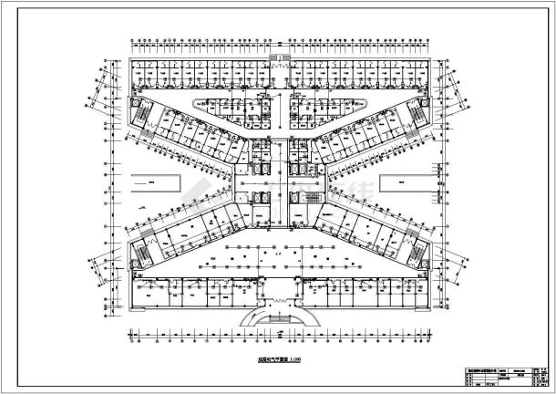 某市区医院多栋建筑楼房电气详图-图一