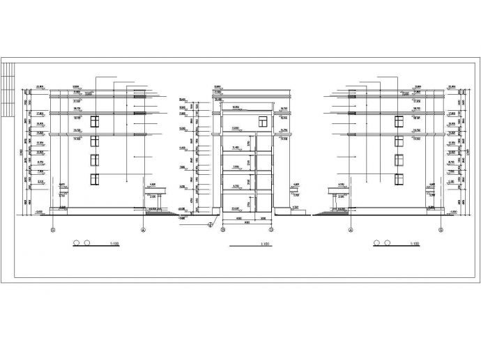 青岛市某多层办公楼建筑设计施工CAD布置图_图1