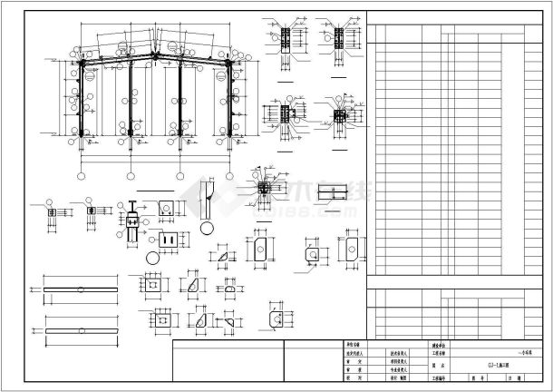 单层钢结构小汽车库结构施工图（含建筑图）-图二