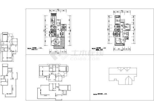 某市豪华独立别墅建筑设计图纸（共4张）-图一