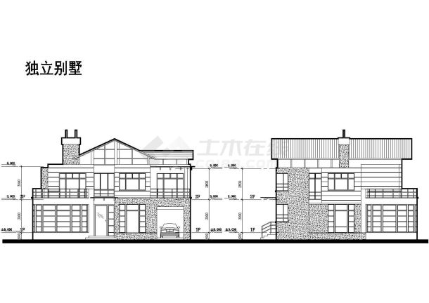 某市某小区高档别墅建筑设计图纸（共4张）-图一