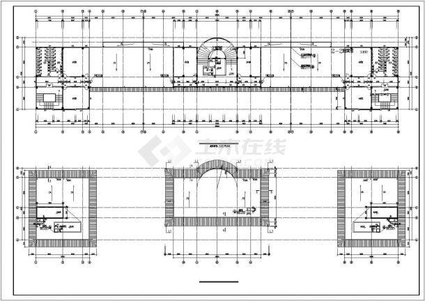 教学楼全套建筑CAD设计方案图纸-图二