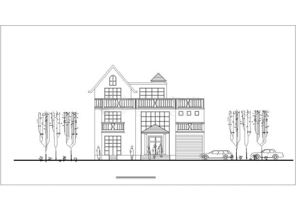 某市某小区独栋别墅建筑方案设计图纸-图一