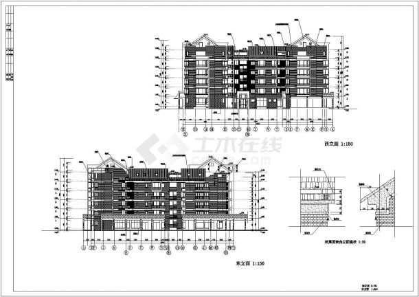 某地区多层住房楼建筑CAD图-图二