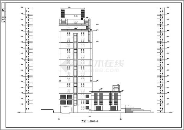 华南理工大学技术科学楼全套建筑施工设计CAD图纸-图二