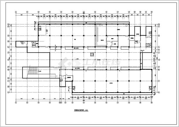 大学图书馆建筑设计CAD平面方案图-图二