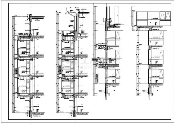 【浙江省】某地区建筑外墙cad大样图-图一