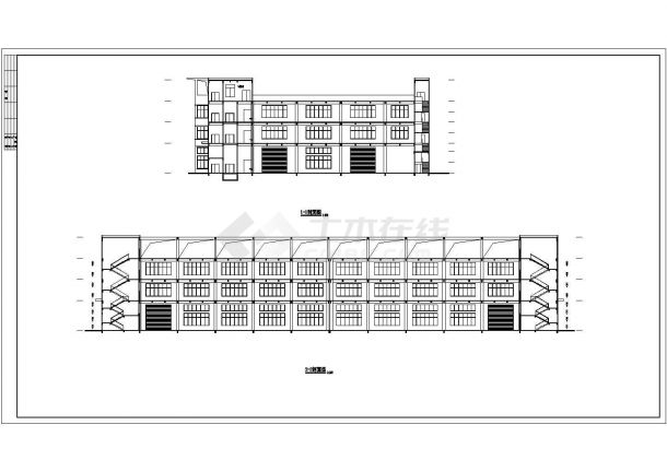 某地工业生产厂房建筑设计图（共7张）-图一