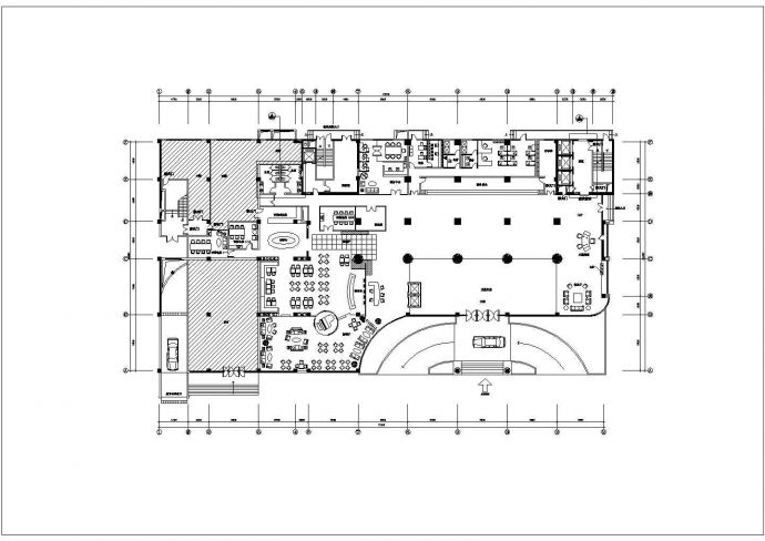 某地大型酒店的大堂建筑设计平面图_图1