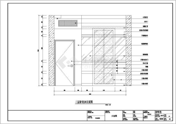 青岛市某别墅二层房间建筑CAD布置图-图二
