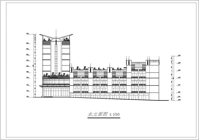 中式酒店建筑设计CAD施工图_图1