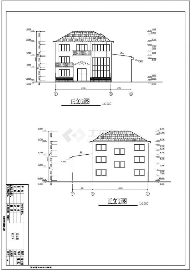 某家园砖混结构别墅建筑结构设计施工图-图一