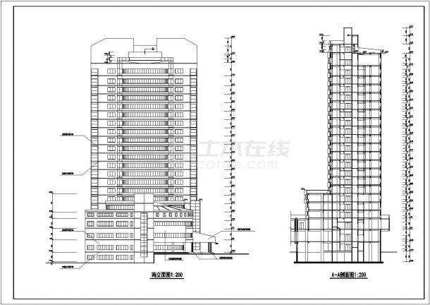 某大型酒店的详细建筑设计方案图纸-图一