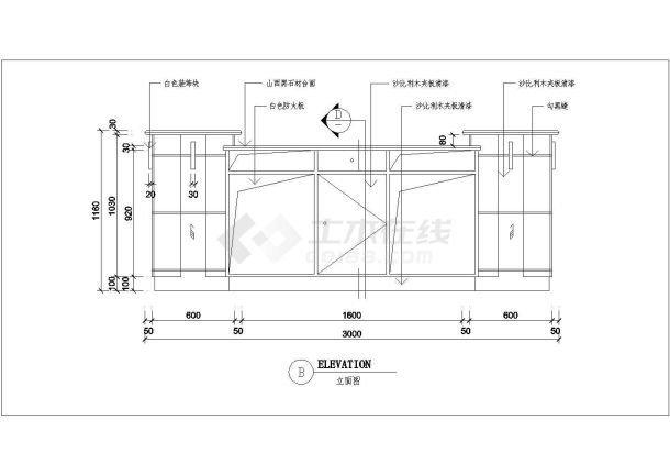 某地四种服务台的详细建筑设计施工图-图一