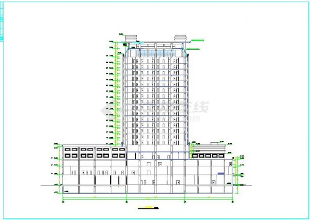 某地塘栖酒店大厦的详细建筑施工图-图一