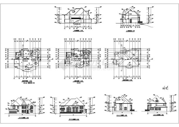 【江苏】某框架结构别墅建筑施工设计图-图一