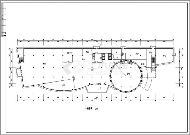 高层酒店建筑设计CAD施工图纸-图二