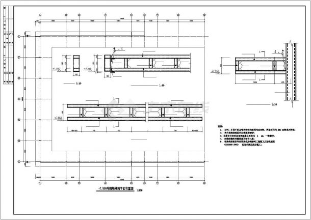 两层汽车4S店楼钢结构施工图(含建施)-图一