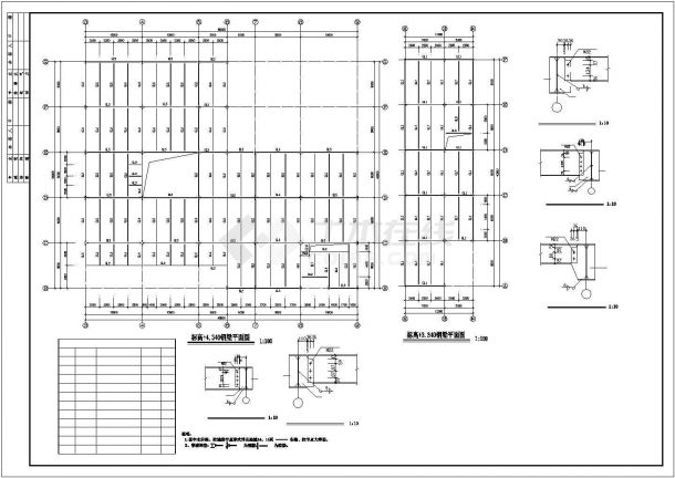 两层汽车4S店楼钢结构施工图(含建施)-图二