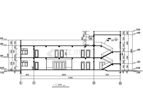 某二层卫生院建筑方案CAD图-图二