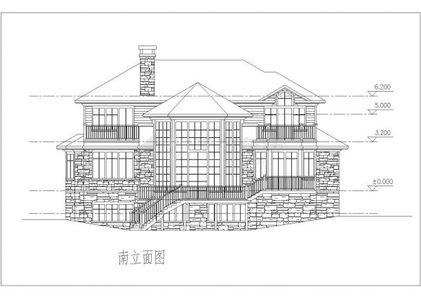 某乡村2层半别墅设计图纸（共8张）-图一