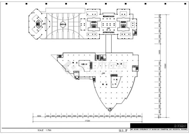 【临沂市】市区内商场建筑设计平面图-图一