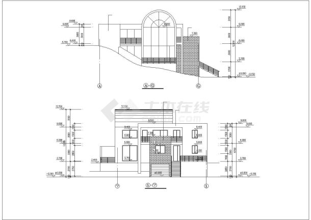 一套室内带游泳池的别墅方案建筑图-图一