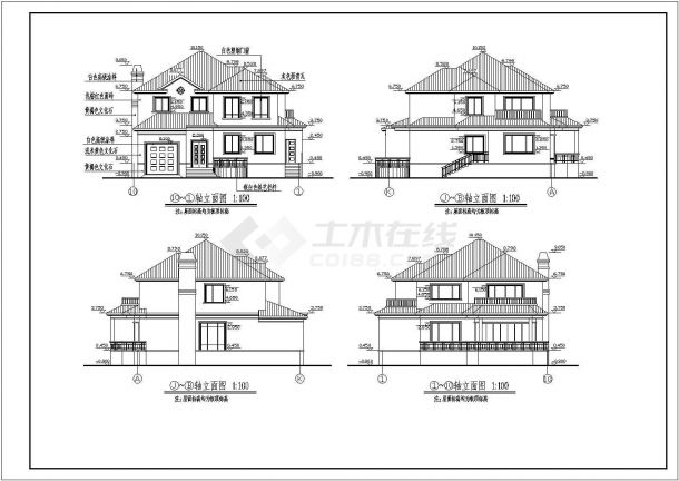 【海南省】某地小型别墅建筑设计施工图-图一