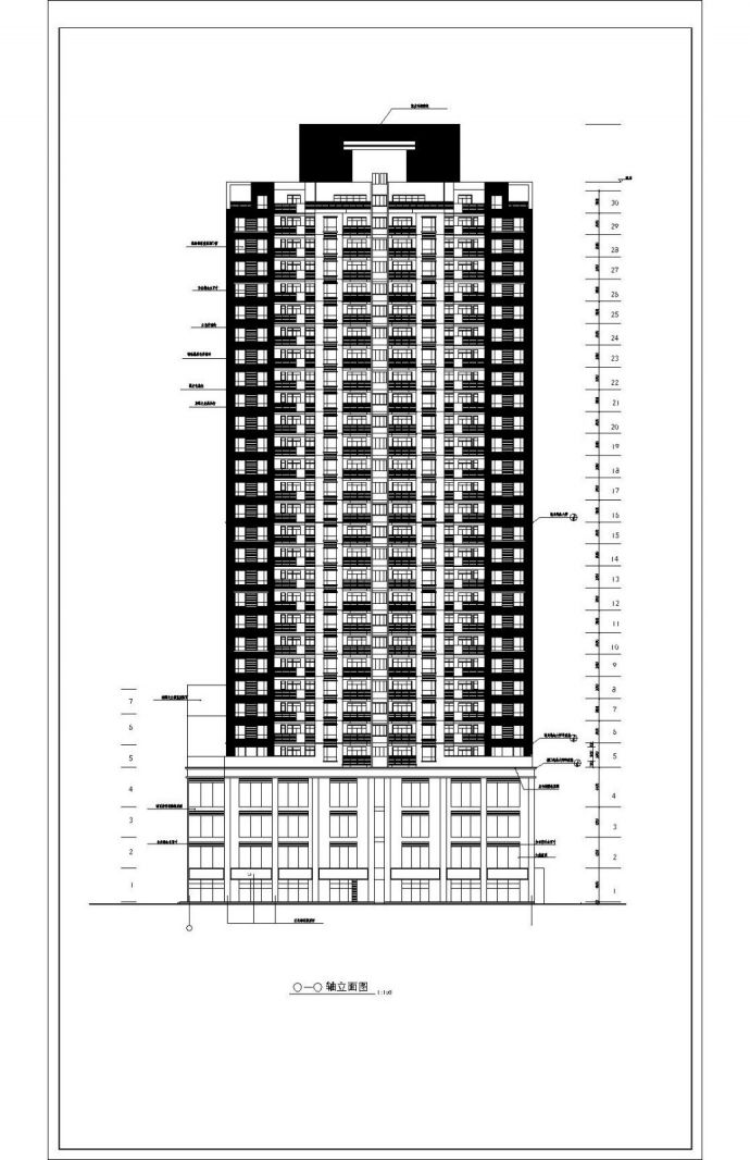 32层高层住宅建筑设计图纸_图1