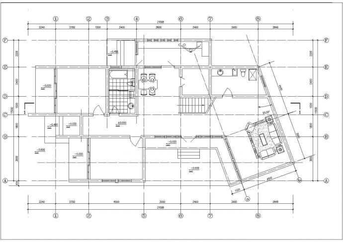 一套现代别墅方案建筑图（共6张）_图1