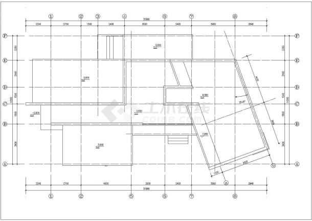 一套现代别墅方案建筑图（共6张）-图二