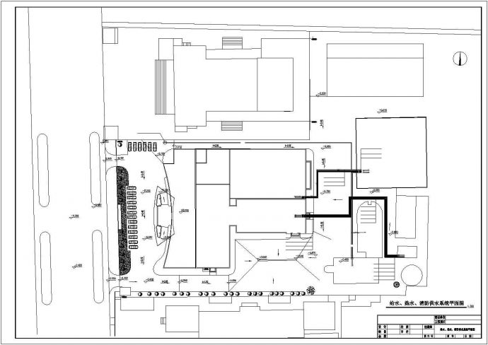 某城市快捷宾馆采暖综合外线CAD设计图_图1