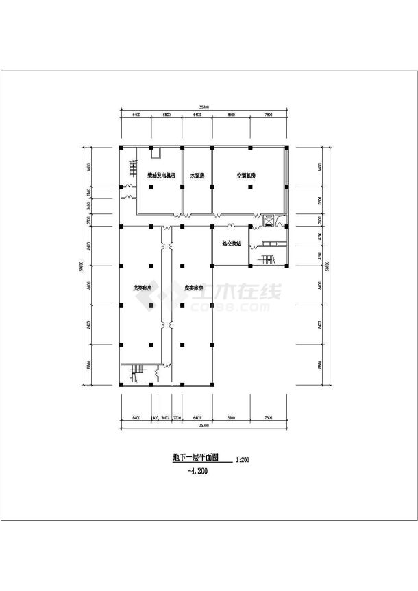 某地大型商场的详细建筑设计全套图纸-图一