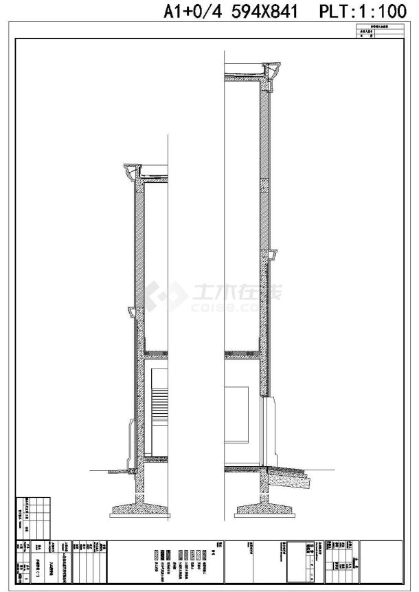 宜昌欧式弧形大门建筑全套施工cad图-图一