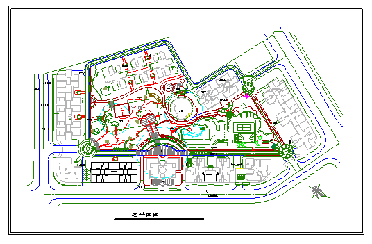 某住宅区景观规划总平面CAD图_图1