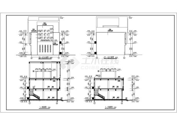 湖家园商业楼建筑全套CAD设计图-图二
