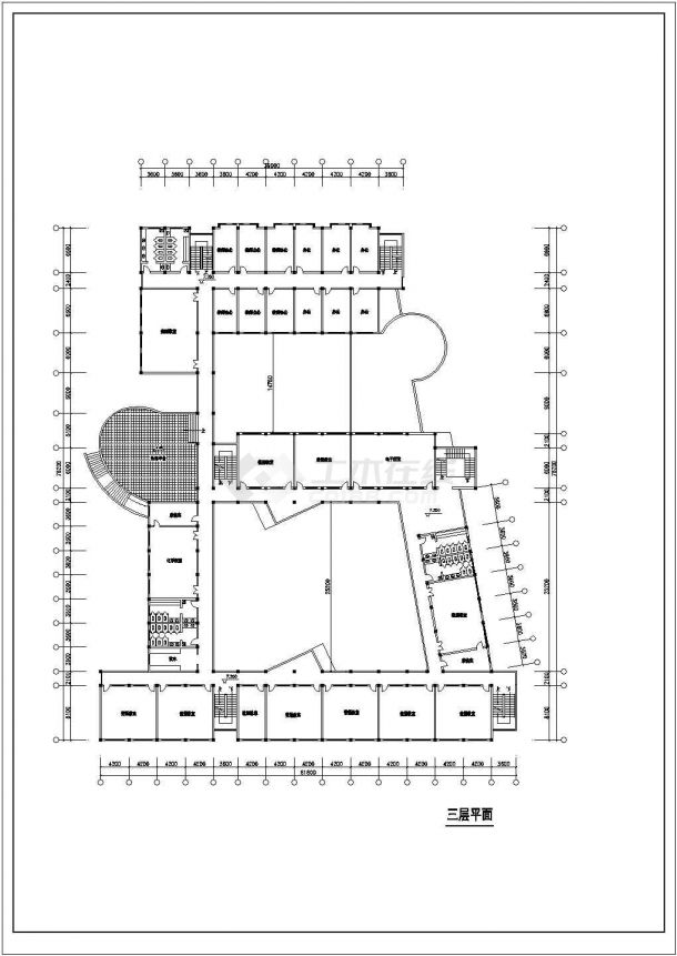 学校教学楼建筑CAD设计方案图-图二