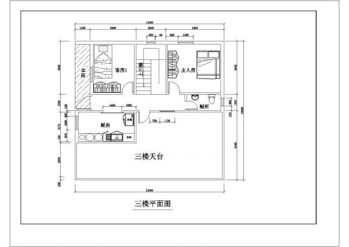 某三层自建别墅建筑方案图（含效果图）_图1