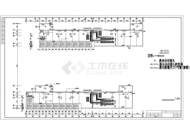 南方某公司宿舍楼多联机空调系统设计图-图一