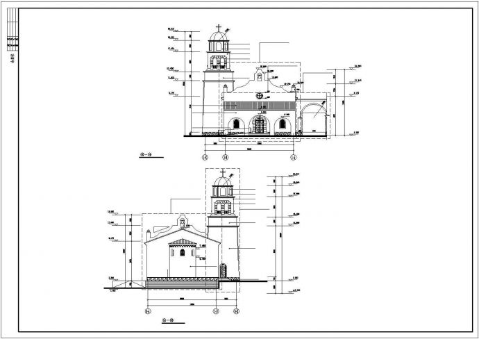 某著名英伦风情教堂建筑施工图（共6张）_图1