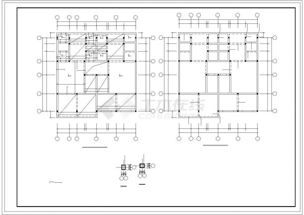 底框结构商住大楼cad设计施工图纸-图二