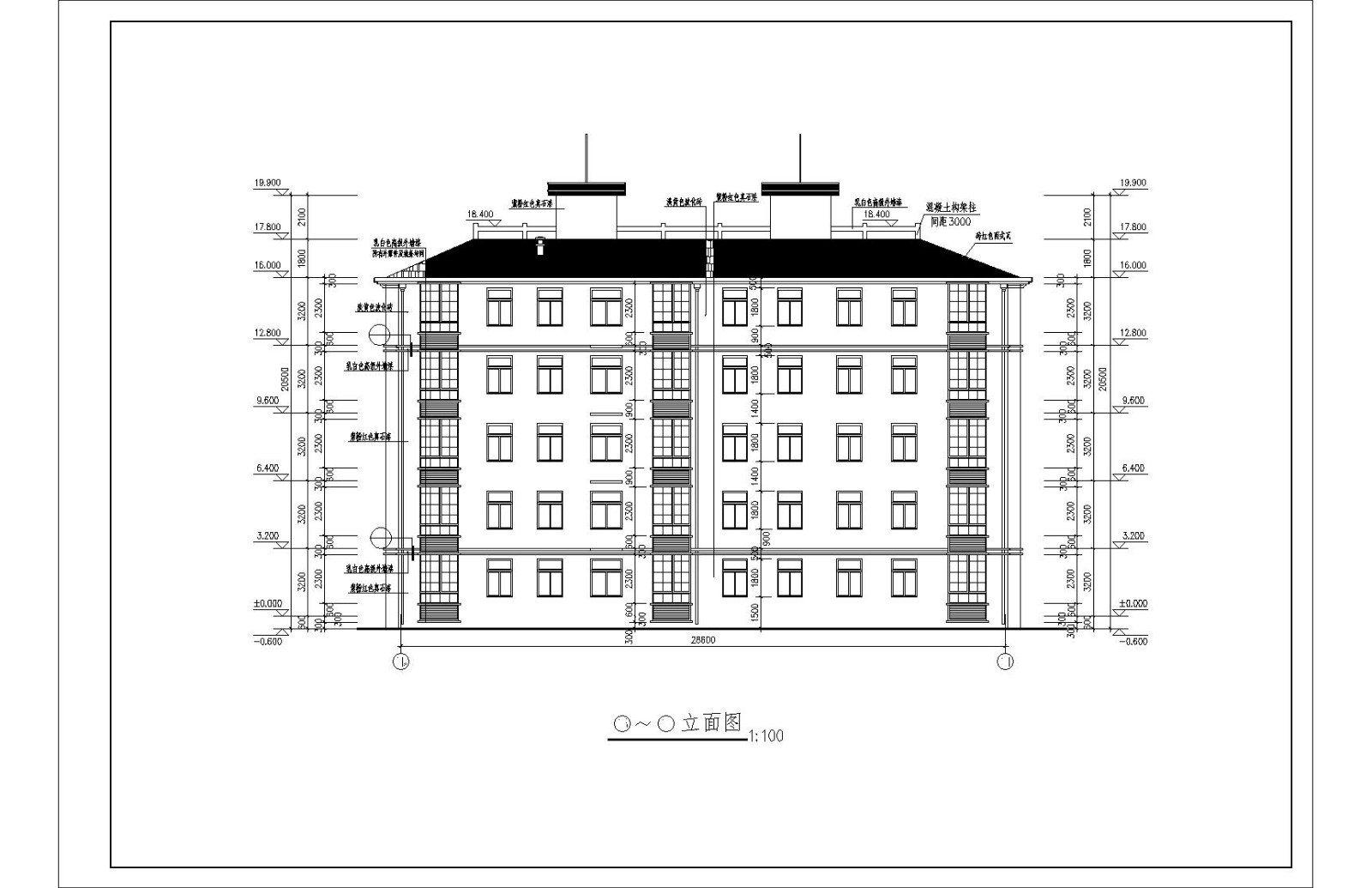 公寓楼建筑剖面CAD参考图