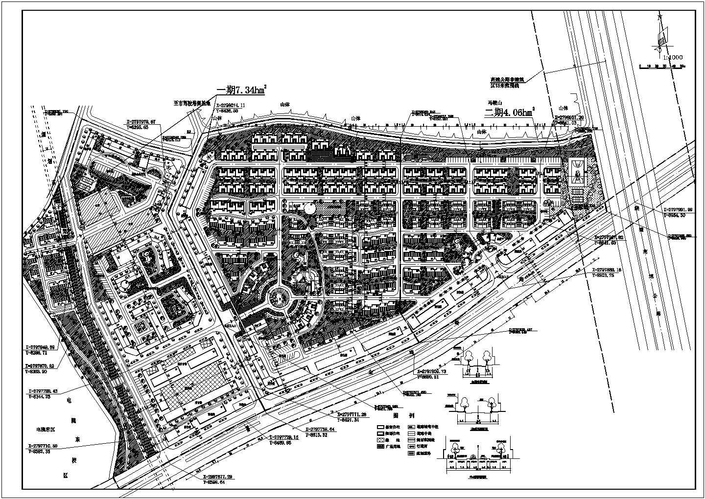 【湖北省】某地小区详细规划建筑规划设计图
