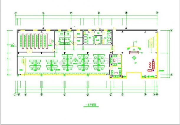 某地小型办公楼装修CAD设计图（全集）-图一