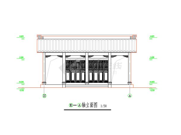 某地区景区古建筑设计施工方案图（CAD图）-图二