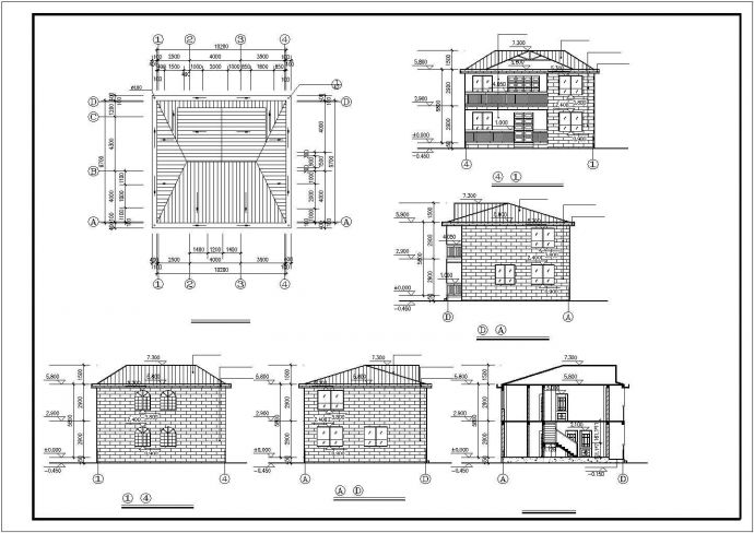 某市多层高档别墅建筑施工图纸（共4张）_图1